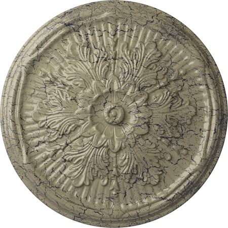 Ekena Millwork Luton Ceiling Medallion (Fits Canopies up to 3 1/2"), Hand-Painted Castle Stone Crackle, 21"OD x 2"P CM21LUCSC
